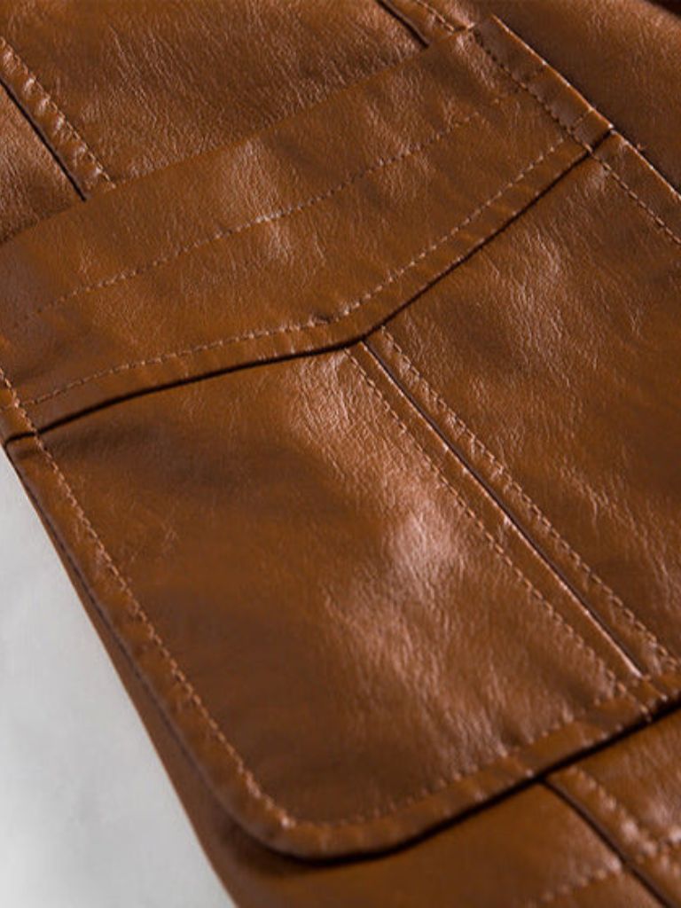 Chamarra de Piel Caramel Bold