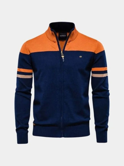 Cárdigan Tejido con Cierre y Cuello Alto