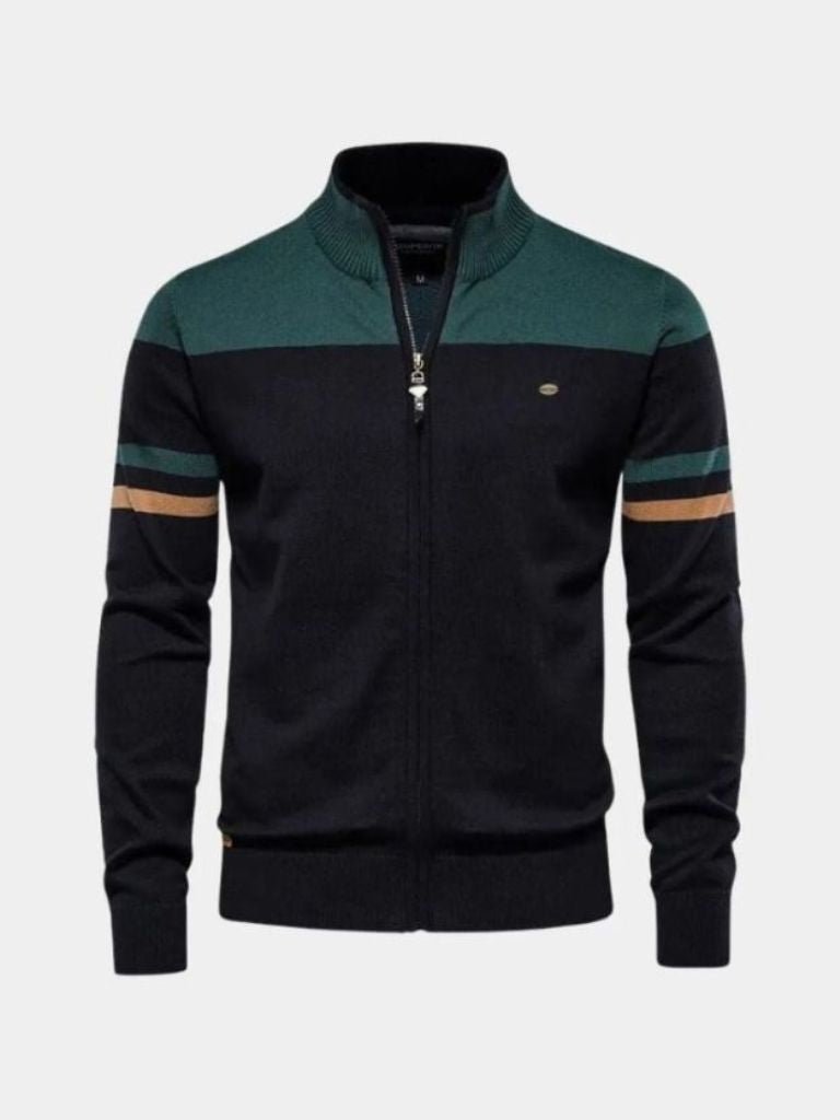 Cárdigan Tejido con Cierre y Cuello Alto