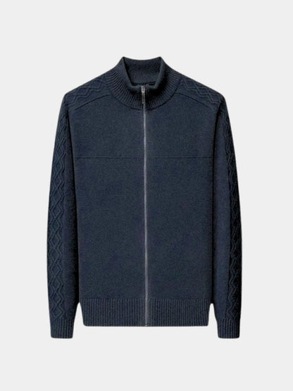 Suéter de Cuello Alto Tejido de Cachemira con Cierre